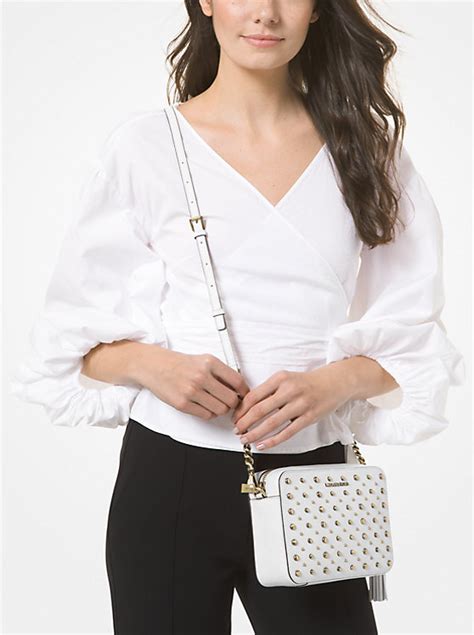 michael michael kors ginny medium studded pebbled leather crossbody bag|Amazon.com: Michael Kors Ginny Leather Crossbody Bag.